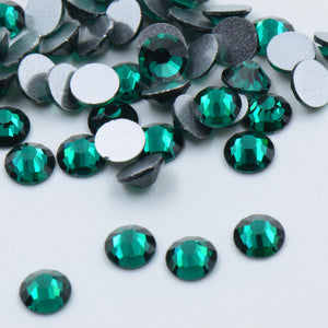 EMERALD Flat Back Rhinestones Glass Crystal loose Beads wholesale bulk pack
